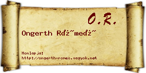 Ongerth Rómeó névjegykártya